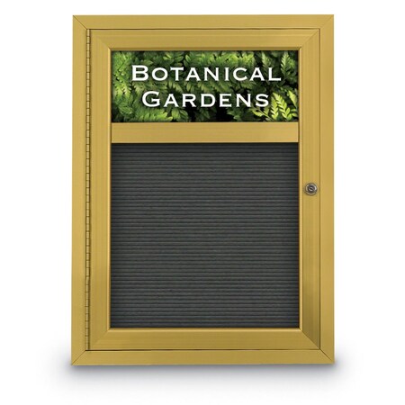 Indoor Enclosed Combo Board,42x32,Bronze Frame/White Porc & Black